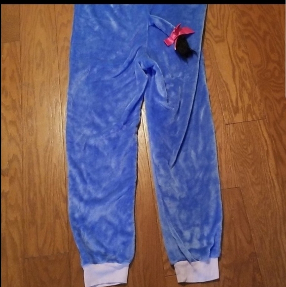 Disney Eeyore Blue Fleece Sleepwear Sz Medium 12.12 - Picture 8 of 13
